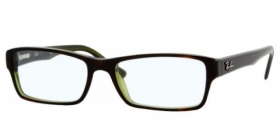 Ray-Ban Kunststoff Brille RX 5169 2383 Gr.54 in der Farbe top havanna on green