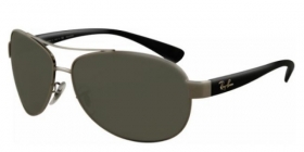 Ray-Ban Sonnenbrille RB 3386 004/9A Gr.63 in der Farbe shiny gunmetal / gr�n polarisierend