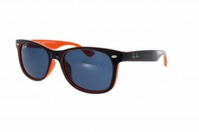 Ray-Ban Sonnenbrille New Wayfarer Junior RJ 9052S 178/80 Gr.47 in der Farbe blau, orange hinterlegt