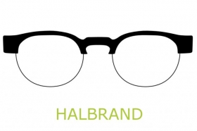 Einarbeitung der Brillengl�ser in eine Halbrandbrille