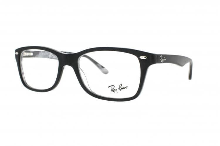 Zweet Verslaving Pak om te zetten Ray Ban Brille RX 5228 5407 Gr 53 in schwarz matt