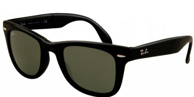 Ray Ban Sonnenbrille Folding Wayfarer RB 4105 601S Gr. 54 in der Farbe Matte Black matt schwarz